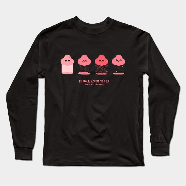 Gay Depressed Little Cloud - From Fear to Acceptance Long Sleeve T-Shirt by craycrayowl